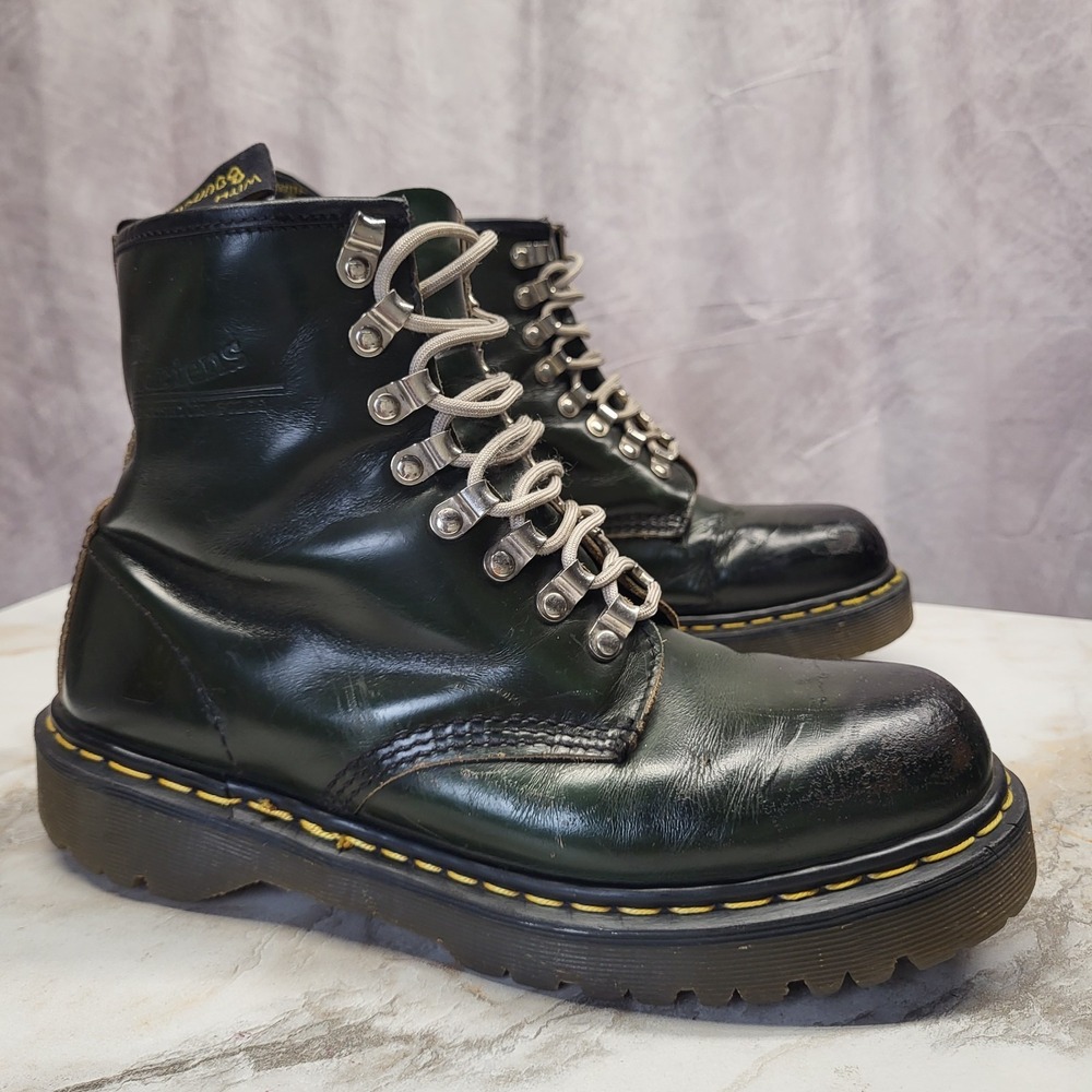 Vintage Dr Martens Dark Green Hikers Made in England Uk Size 9 US Men's 10